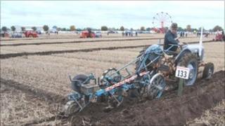 Michael Watkins taking part in the British National Ploughing Championships. Copyright: Society of Ploughmen