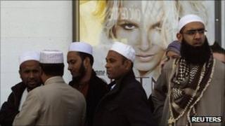 A queue for the conference