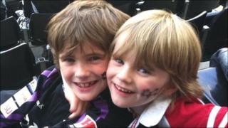Harry Patterson, on the right, with his brother Dylan, pictured three weeks ago