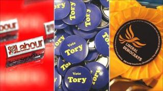 Party badges and rosettes