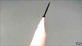 A missile launched from a Russian S300 system (image from 1992)