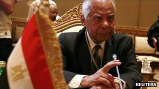 Egypt's Finance Minister Hazem el-Beblawi at a meeting of Gulf and Arab finance ministers in Abu Dhabi in September 2011