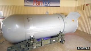 Handout photo of a B53 nuclear bomb on 19 October 2011