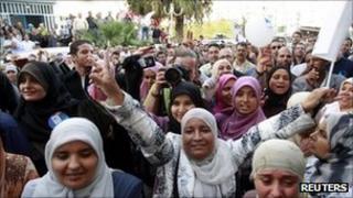 Ennahda supporters in Tunis, 24 October