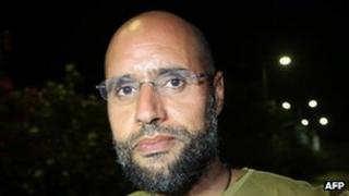 Saif al-Islam in the Libyan capital Tripoli in the early hours of August 23, 2011