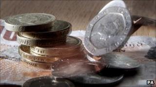 Banknote and coins