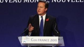 David Cameron at the G20 summit in Cannes