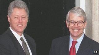 President Bill Clinton (left) and Sir John Major in 1995