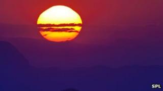 Sun setting