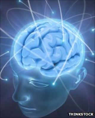 A graphic of a brain