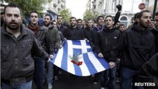Greek students at the annual rally