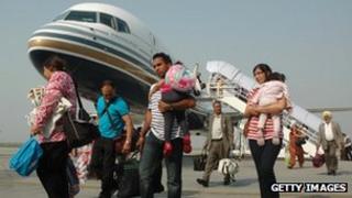 Comtel Air passengers arriving at Raja Sansi International Airport in Amritsar shortly after the route starts