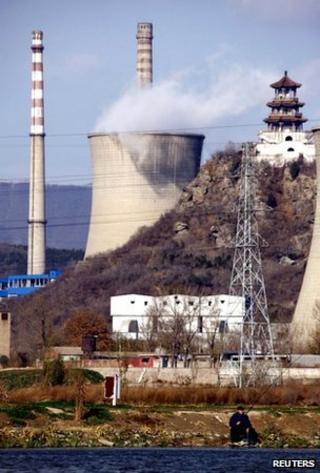 Power station and pagoda in China
