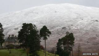 Snow at Laggan in the Highlands. Pic: Andrew Smith