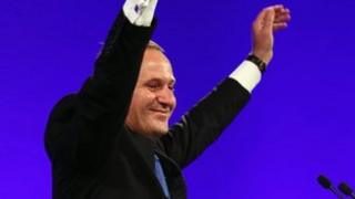 National Party Leader and Prime Minister elect John Key celebrates