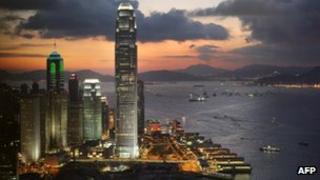 Hong Kong skyline at dusk