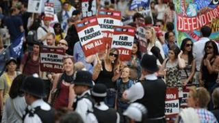 Strike on pensions and cuts