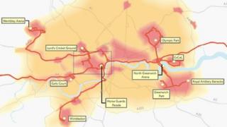 Тепловая карта TfL на 2012 год