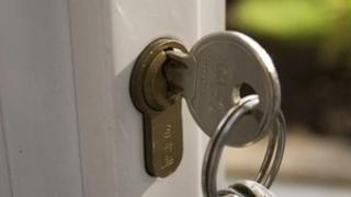Key in a door