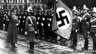 Hitler with SS troops, 1 Jan 39