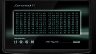 Screen shot of the code breaking challenge