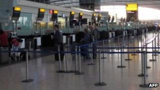 Check-in desks at Heathrow