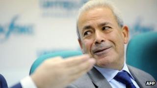 Leader of the exiled Syrian opposition grouping, the Syrian National Council, Burhan Ghalioun, attends a press conference in Moscow, on November 15, 2011