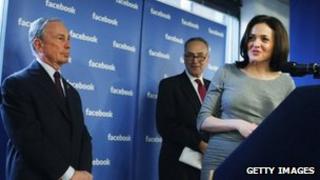 Facebook's chief operating office Sheryl Sandberg at a New York press conference