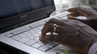 A person using laptop