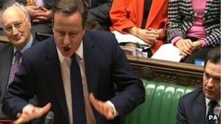 David Cameron at the dispatch box
