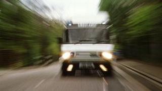 Ambulance on the road