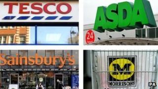 Tesco, Asda, Sainsbury's and Morrisons