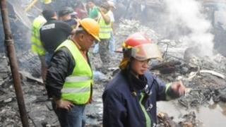 The crash site in Paranaque, the Philippines, 10 December 2011