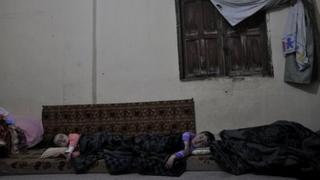 Refugee children at a house in Tripoli, December 2011