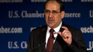 Iraqi PM Nouri al-Maliki at the US Chamber of Commerce, Washington DC (13 Dec 2011)