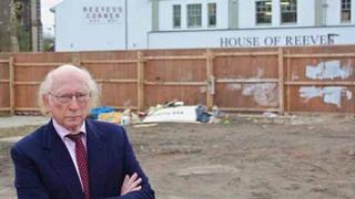 Maurice Reeves on the site of his family shop