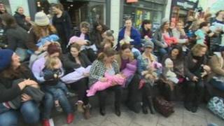 Breast feeding flash mob