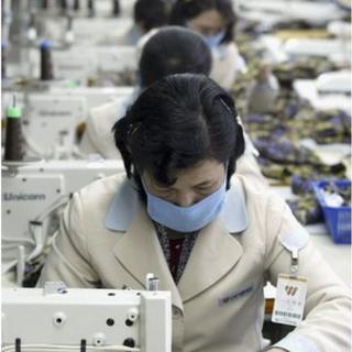 North Korean textile workers