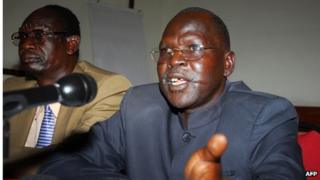 George Athor at a news conference in Nairobi (20 November 2011)