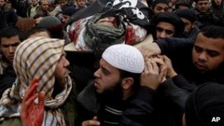 Funeral procession in Gaza of Muman Abu Daf – 30 December 2011