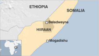 map of Hiiraan, Beledweyne