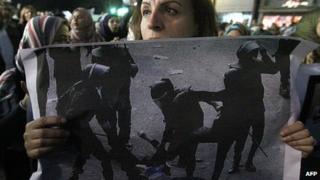 Cairo rally against brutal treatment of female protester. 20 Dec 2011