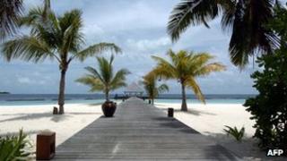 Boduhithi Island in the Maldives