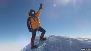 Bob Kerr on summit of Mount Vinson. Pic: Bob Kerr