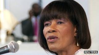 Jamaican Prime Minister Portia Simpson Miller making her inaugural address in Kingston