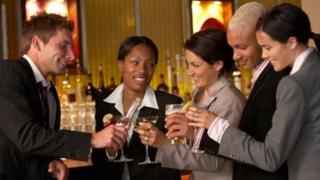 Business people drinking