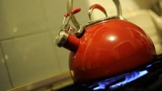 Kettle on gas hob