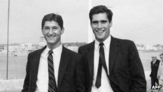 Mitt Romney (right) in Bassin d'Archachon, southwestern France, in the 1960s