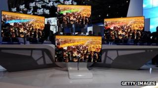 Samsung TVs at a booth