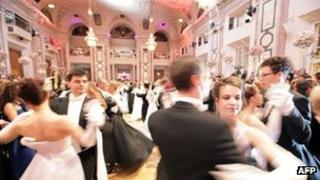Young couples dance as the Vienna ball season opened on 31 December 2011
